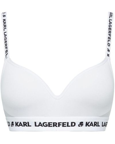 Karl Lagerfeld Wattierter BH mit Logo - Weiß