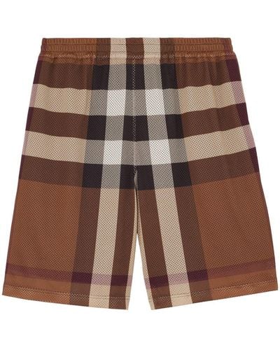 Burberry Pantalones cortos de chándal con motivo Vintage Check - Marrón