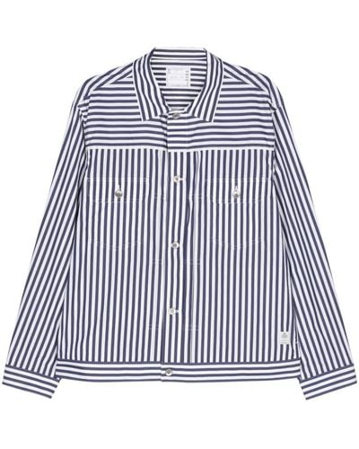 Sacai Striped cotton shirt - Blau