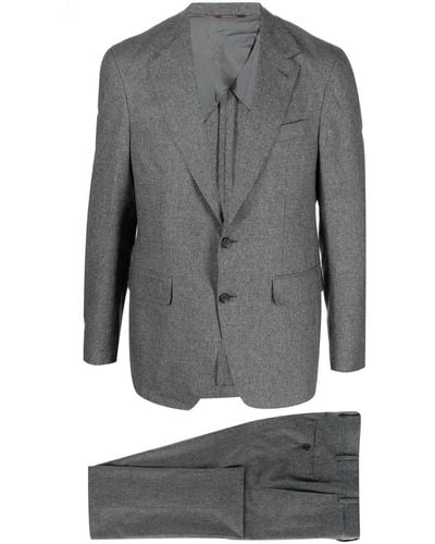 Canali Notched-lapel Single-breasted Suit - Grey
