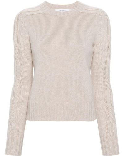 Max Mara Knitted Cashmere Sweater - Natural