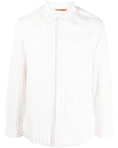 Barena Pinstripe Poplin Cotton Shirt - White