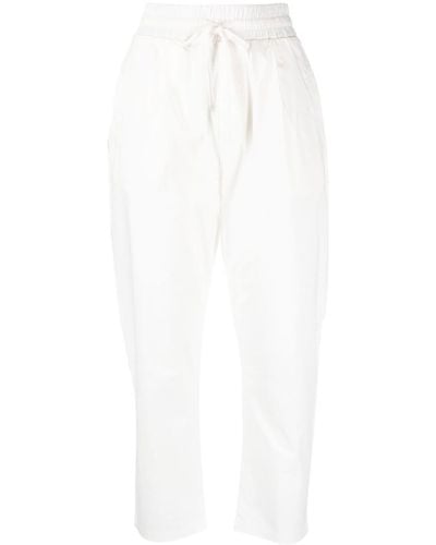 Thom Krom Drawstring Cropped Trousers - White