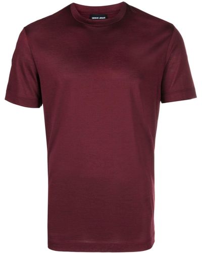 Giorgio Armani T-Shirt mit rundem Ausschnitt - Rot