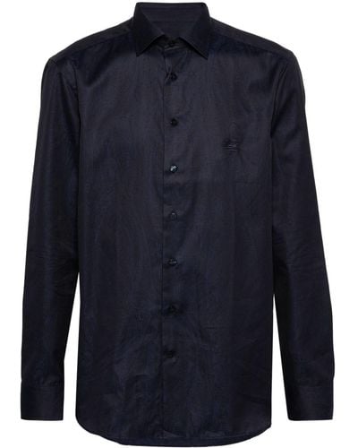 Etro Paisley-jacquard Cotton Shirt - ブルー