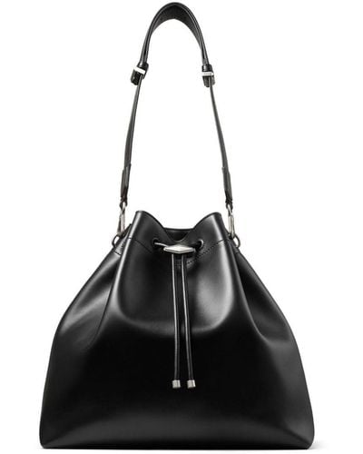 Jimmy Choo Cinch L Leather Bucket Bag - Black