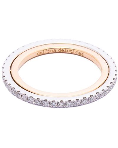 Delfina Delettrez Anello in oro giallo 18kt con diamanti Tourbillon - Bianco