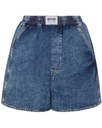 Moschino Jeans Shorts denim con vita elasticizzata - Blu