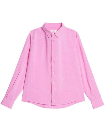 Ami Paris Overhemd Met Lange Mouwen - Roze