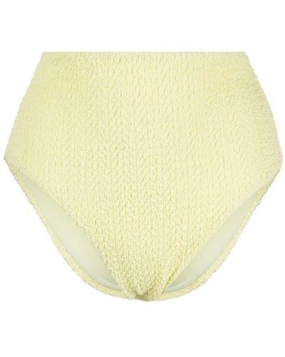 Nanushka Textured High-waisted Bikini Bottoms - Yellow