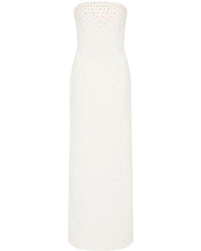 Rebecca Vallance Therese Pearl-embellished Gown - White