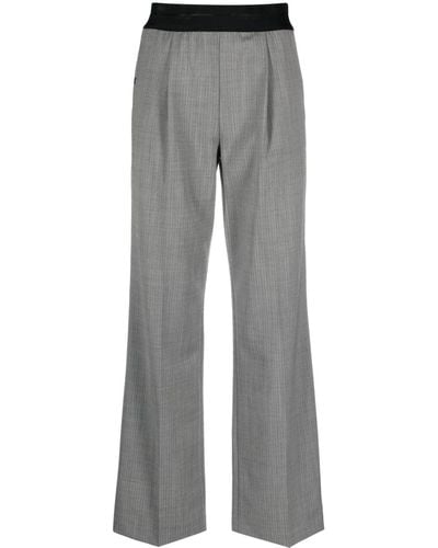 Helmut Lang Herringbone Elasticated-waistband Pants - Grey