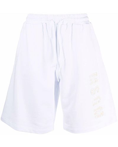 MSGM Pantalones cortos de chándal con logo - Blanco