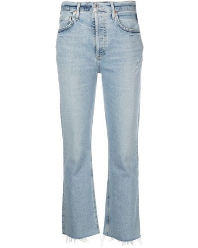 Citizens of Humanity Isola Cropped Boot-cut Jeans - Blue