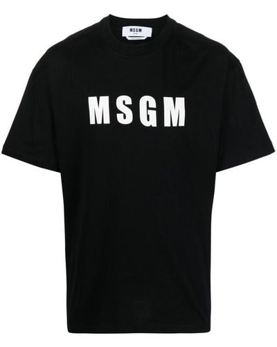 MSGM T-Shirt mit Logo-Print - Schwarz