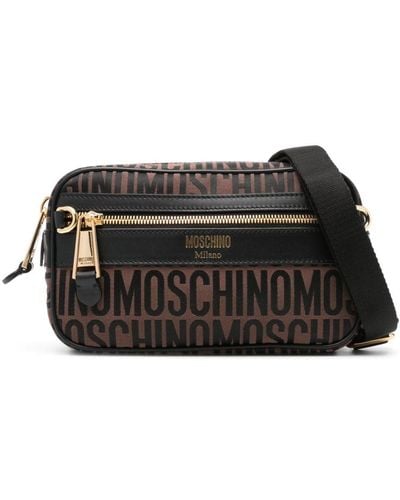 Moschino Logo-jacquard Canvas Belt Bag - Black