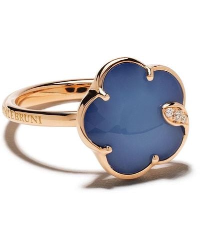 Pasquale Bruni 18kt Rose Gold Petit Jolie Agate, Lapis Lazuli And Diamond Ring - Blue