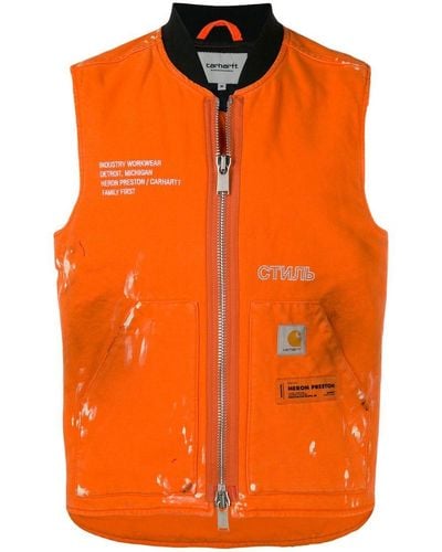 Heron Preston X Carhartt Wip Vest Jacket - Orange