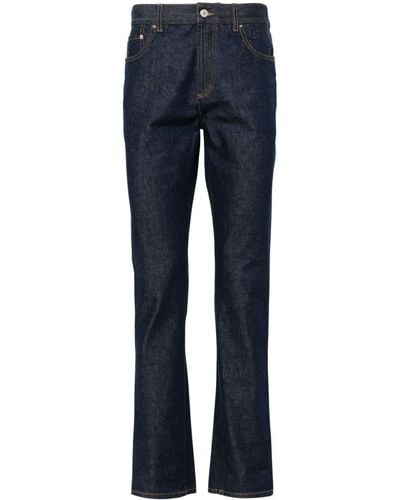 Gucci Gerade Jeans mit GG-Prägung - Blau