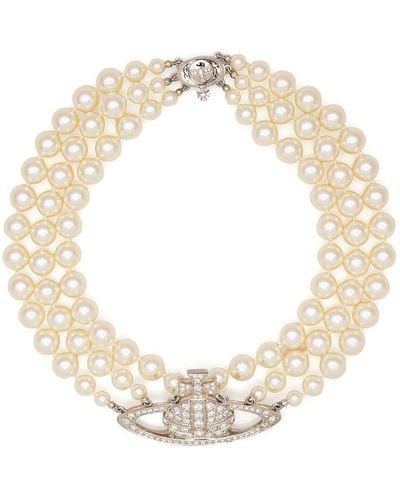 Vivienne Westwood Orb Pearl-detail Necklace - Metallic