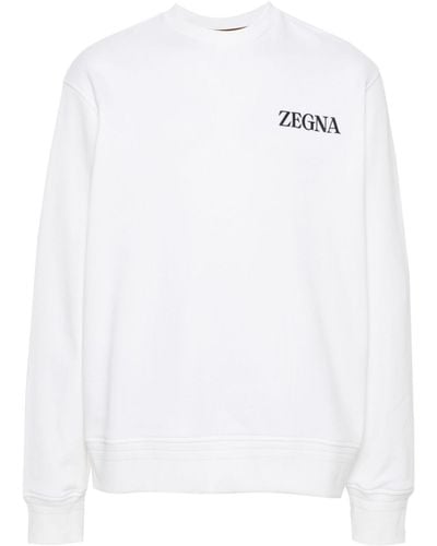 Zegna Sweatshirt mit Logo - Weiß