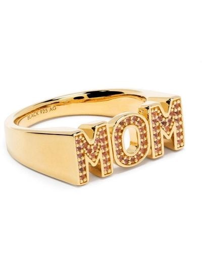 Maria Black Mom Crystal-embelished Ring - Metallic