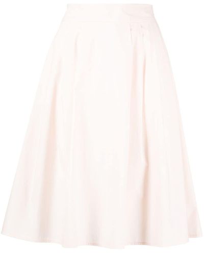 Paule Ka Poplin-textured A-line Skirt - White