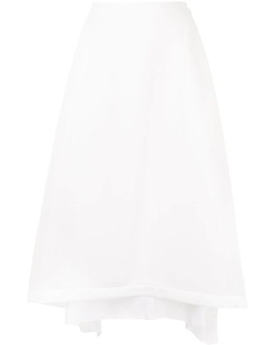 Sulvam Jersey Knit Flared Skirt - White