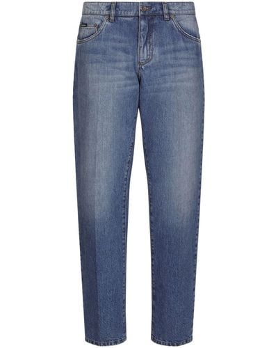 Dolce & Gabbana Halbhohe Straight-Leg-Jeans - Blau
