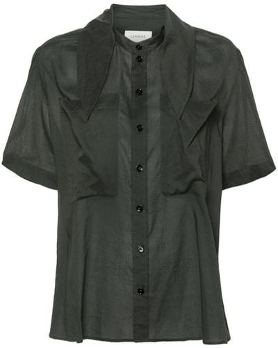 Lemaire Scarf-detail Silk Shirt - Green