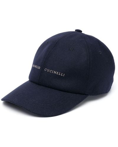 Brunello Cucinelli ロゴ キャップ - ブルー