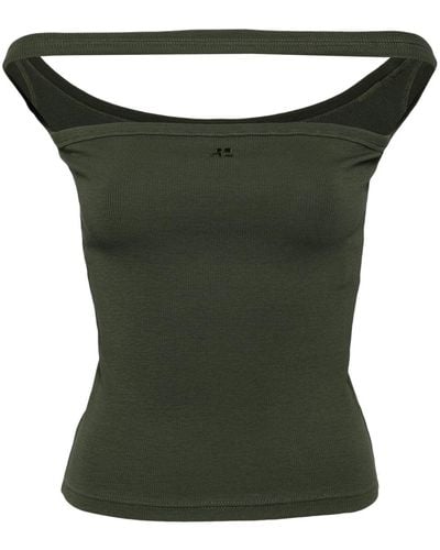 Courreges Holistic Ribbed-knit Tank Top - Green