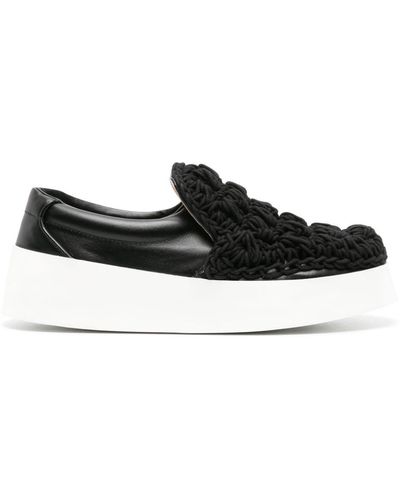 JW Anderson Popcorn Flatform Sneakers - Black