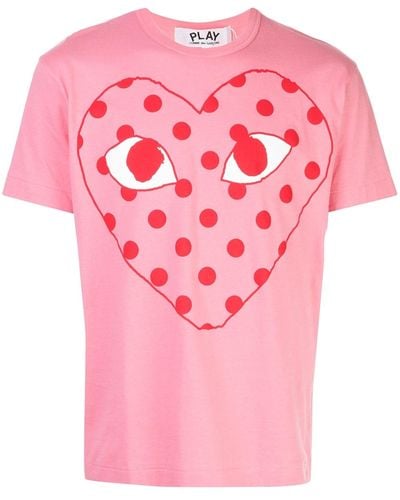 COMME DES GARÇONS PLAY ロゴ Tシャツ - ピンク