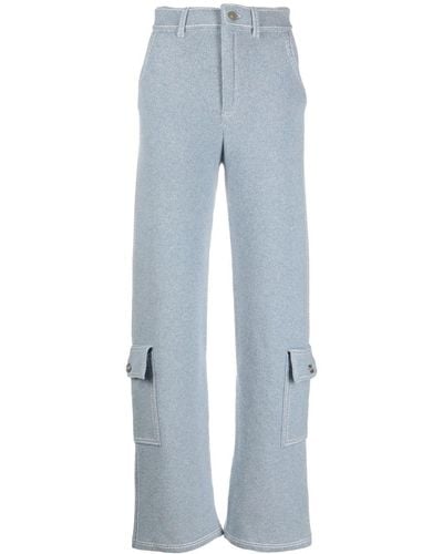 Barrie Knitted Cargo Trousers - Blue