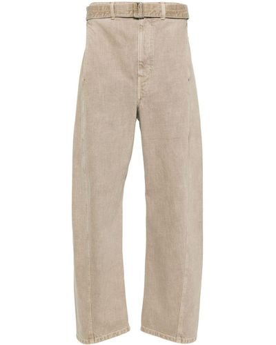 Lemaire Twisted Belted Tapered Jeans - Natural