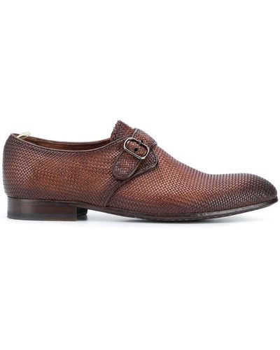 Officine Creative Woven Monk Strap Shoes - Brown