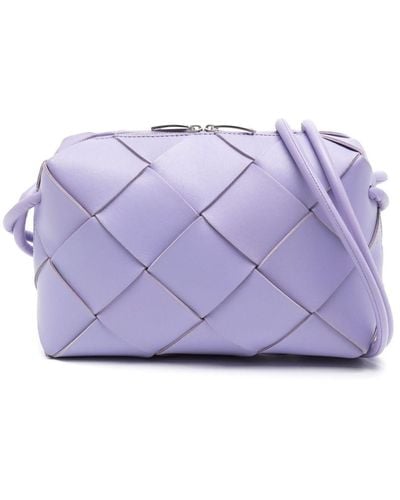 Bottega Veneta Small Cassette Leather Crossbody Bag - Purple