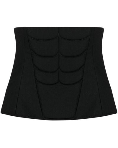 Natasha Zinko Debossed-detail Panelled Corset - Black