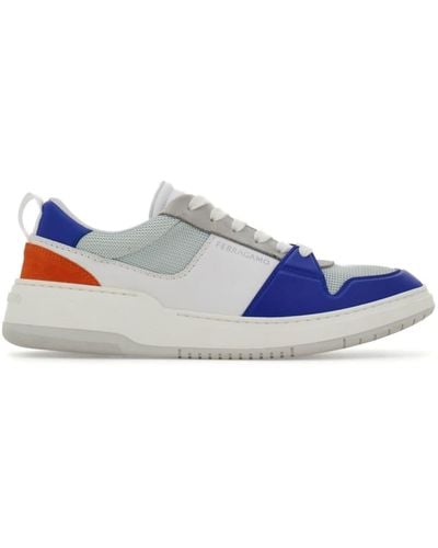 Ferragamo Panelled Low-top Sneakers - Blue