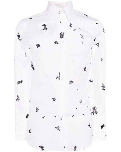 Alexander McQueen Hemd mit Kreuz-Print - Weiß