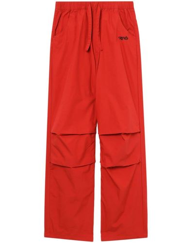 Izzue Pleated Cotton Trousers - Red