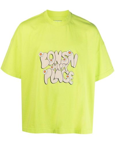 Bonsai T-shirt en coton à logo imprimé - Jaune
