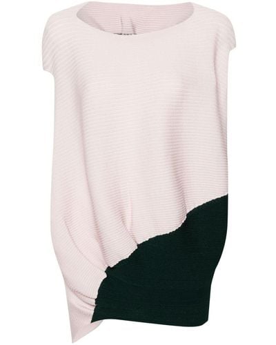 Issey Miyake Asymmetric Ribbed Sweater - Pink