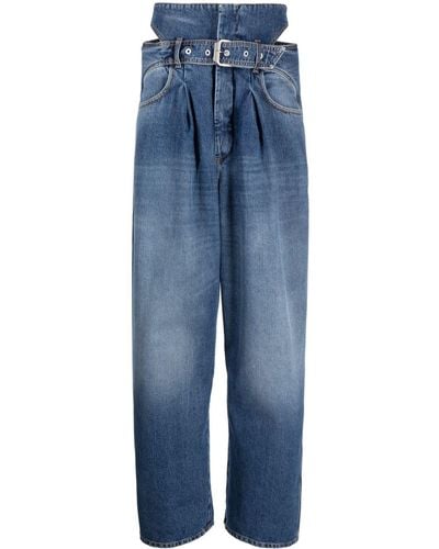 Ssheena Cut-out Wide-leg Jeans - Blue
