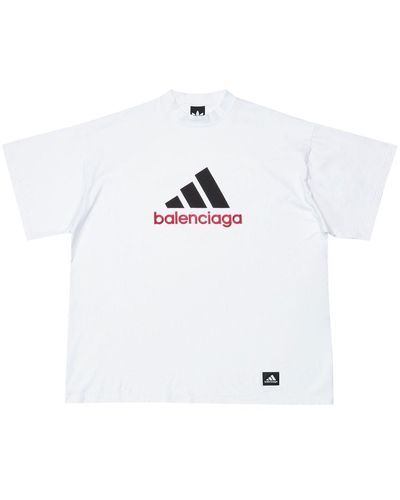 Balenciaga X Adidas T-shirt Met Logoprint - Wit