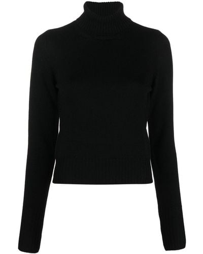 MM6 by Maison Martin Margiela Open-back Roll-neck Top - Black