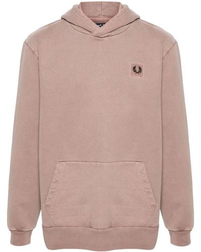 Fred Perry Logo-appliqué Hoodie - Pink