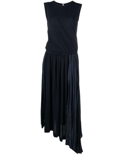 Jil Sander Asymmetric Pleated Maxi Dress - Blue