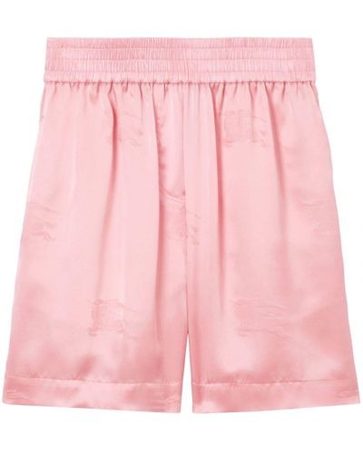 Burberry Jacquard-Shorts aus Seide - Pink